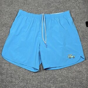 Bonobos Men's 7" Inseam Stretch Mesh Blue Swim Trunk Car Embroidered XL